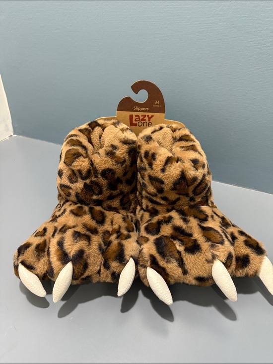 Lazy One Other - Lazy One Leopard Claw Plush Slippers - Brown & Black